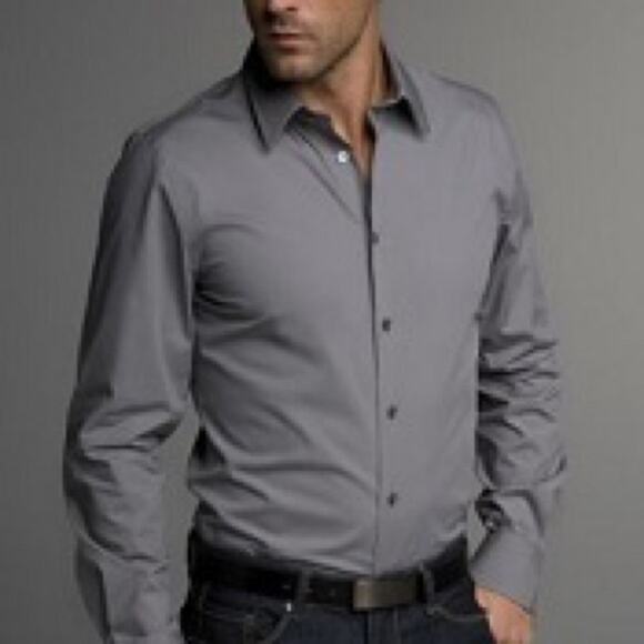 Express Other - Express 1MX Extra Slim Fit Grey Button Up Shirt Small